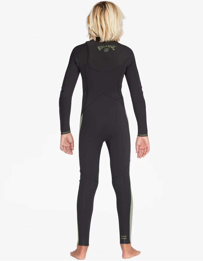 BILLABONG ABSOLUTE 4/3 MM CHEST ZIP BOYS 8-14 MILITARY - Image 2