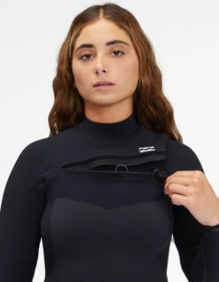 BILLABONG 5/4 FURNACE CHEST ZIP WETSUIT FOR WOMEN -Ocean Motion Shop billabong furnace 4 3 chest zip muta donna 4 1