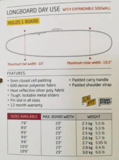 CREATURES LONGBOARD COVER DAY USE 9'0" -Ocean Motion Shop creatures sacca longboard day use 9 0 2017 2