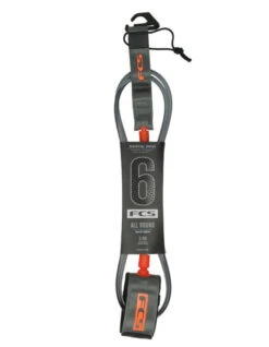 FCS ALL ROUND ESSENTIAL LEASH 6' BLACK -Ocean Motion Shop fcs leash 6 all round essential 2