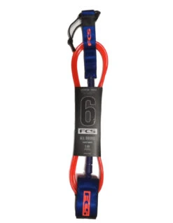 FCS ALL ROUND ESSENTIAL LEASH 6' BLACK -Ocean Motion Shop fcs leash 6 all round essential black 6
