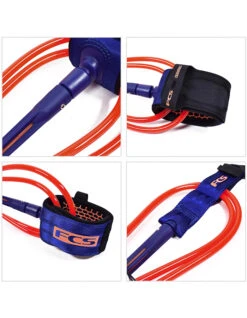 FCS ALL ROUND ESSENTIAL LEASH 6' BLACK -Ocean Motion Shop fcs leash 6 all round essential black 7