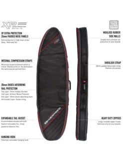 OCEAN & EARTH DOUBLE COMPACT SHORTBOARD COVER 6'4" -Ocean Motion Shop ocean earth 6 4 double compact shortboard sacca doppia 2