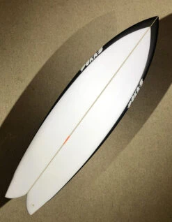 PUKAS 5'10" CHRIS CHRISTENSON PEGASO TWIN FIN BLACK -Ocean Motion Shop pukas chris christenson 5 10 pegaso twin fin black 2