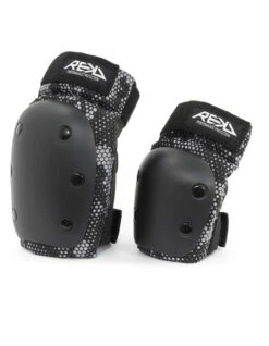 REKD YOUTH HEAVY DUTY DOUBLE PAD SET BLACK GREY