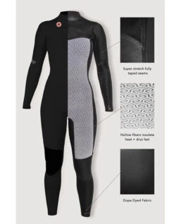 SISSTREVOLUTION SEVEN SEAS YOUTH 3/2 CHEST FULL WETSUIT BLACK -Ocean Motion Shop sisstrevolution seven seas youth 3 2 chest full wetsuit black