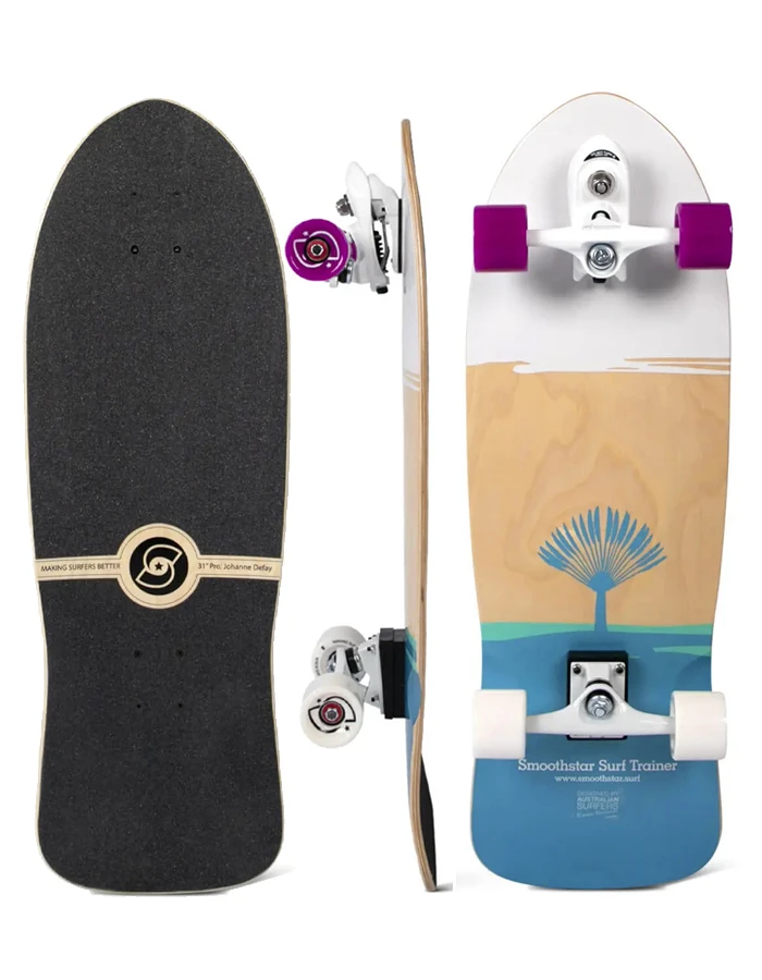 SMOOTHSTAR 31" JOHANNE DEFAY TEAL WHITE SURFSKATE COMPLETE 1 SMOOTHSTAR 31" JOHANNE DEFAY TEAL WHITE SURFSKATE COMPLETE