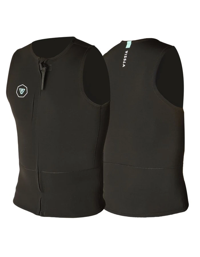 VISSLA FRONT ZIP VEST 2MM BLACK - Image 3